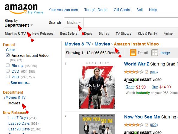 圖 15.Amazon 采取混合導(dǎo)航，樹狀導(dǎo)航，欄目?jī)?nèi)搜索，全局導(dǎo)航及面包屑