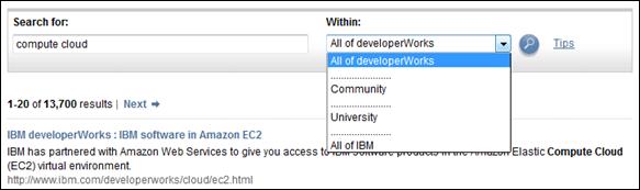 圖 4.當(dāng)用戶未選擇任意一個(gè) within 下拉列表內(nèi)容時(shí)，搜索照常工作